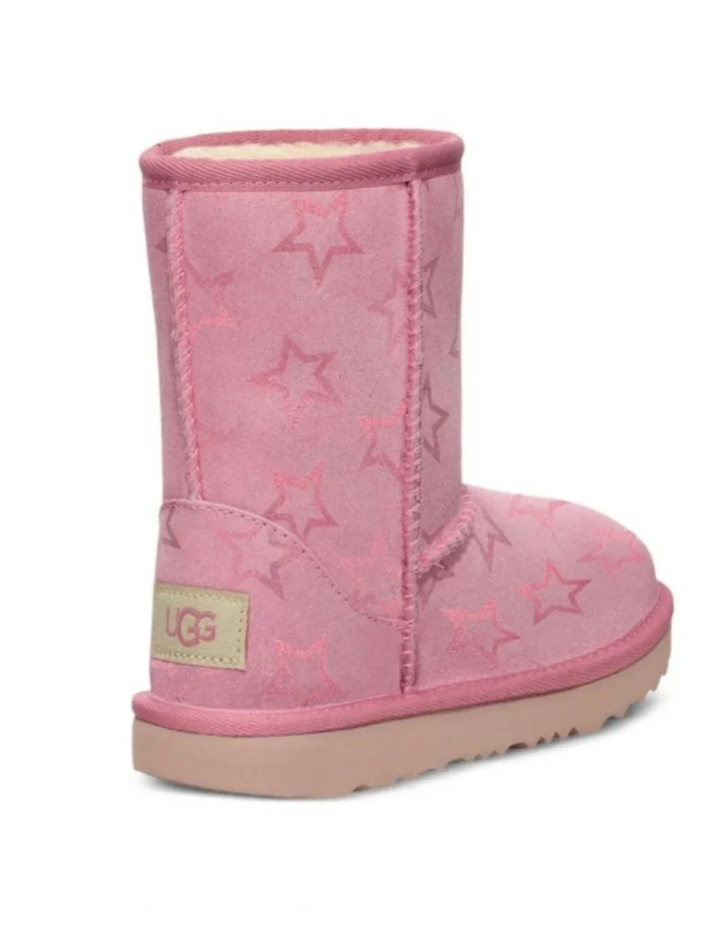 UGG Kids Classic II Pink Iridescent Stars Boots Size 10